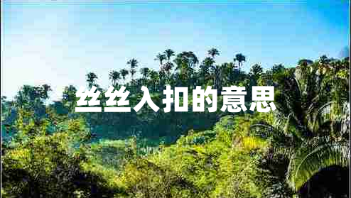 絲絲入扣的意思