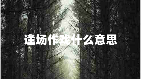 逢場作戲什么意思