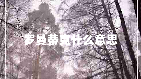 羅曼蒂克什么意思