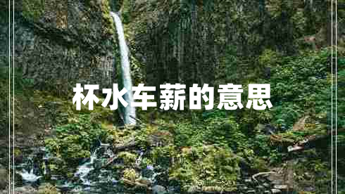 杯水車薪的意思