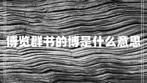 博覽群書的博是什么意思