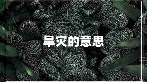 旱災(zāi)的意思