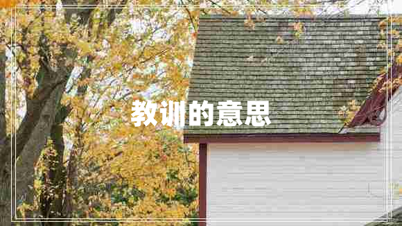 教訓(xùn)的意思