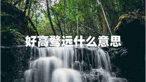 好高騖遠(yuǎn)什么意思