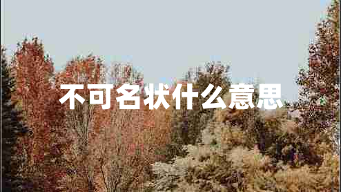 不可名狀什么意思