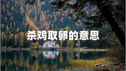 殺雞取卵的意思