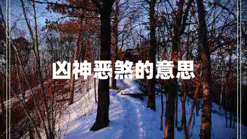 兇神惡煞的意思