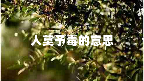 人莫予毒的意思