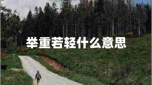 舉重若輕什么意思