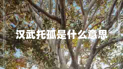 漢武托孤是什么意思