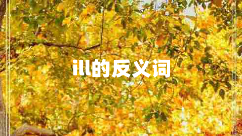 ill的反義詞