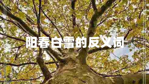 陽(yáng)春白雪的反義詞