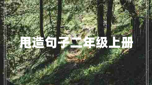 甩造句子二年級上冊