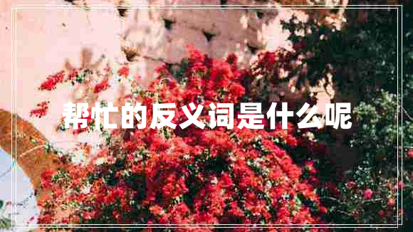 幫忙的反義詞是什么呢