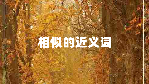 相似的近義詞