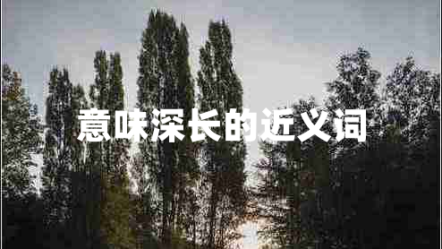 意味深長的近義詞