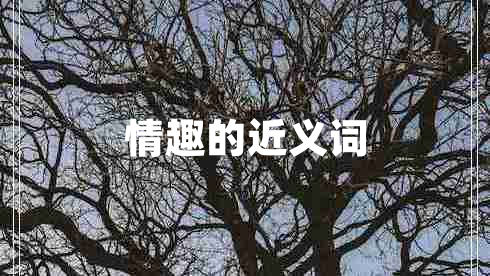 情趣的近義詞 情趣的近義詞