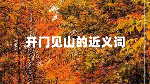 開門見山的近義詞