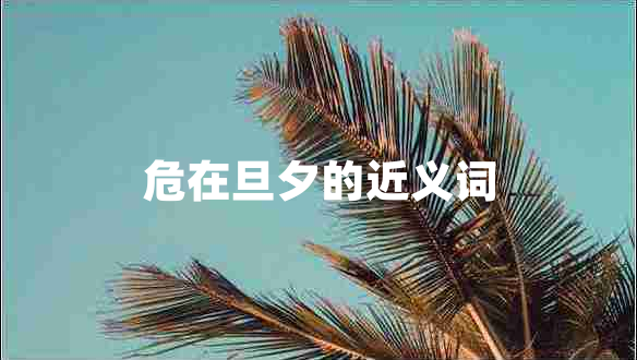 危在旦夕的近義詞