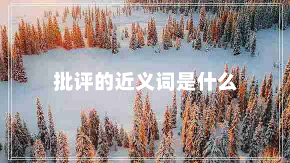 批評(píng)的近義詞是什么