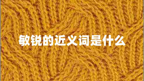 敏銳的近義詞是什么