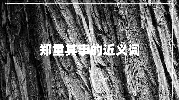 鄭重其事的近義詞