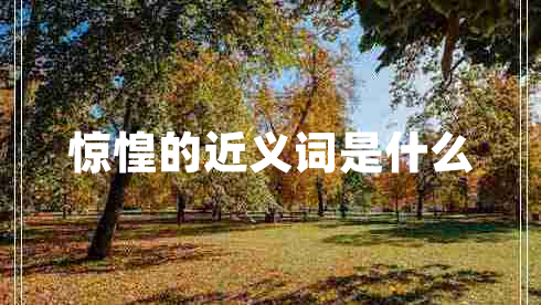 驚惶的近義詞是什么