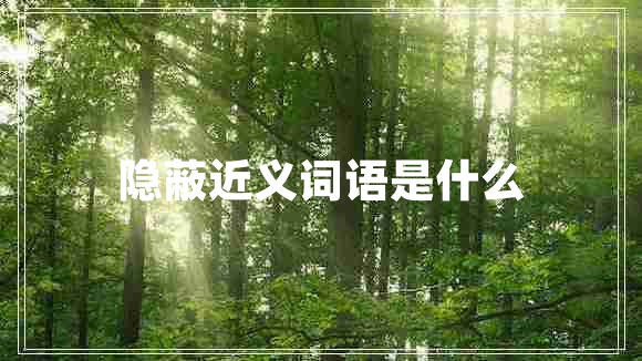 隱蔽近義詞語是什么