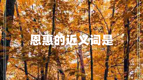 恩惠的近義詞是