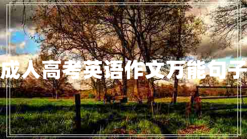 成人高考英語作文萬能句子
