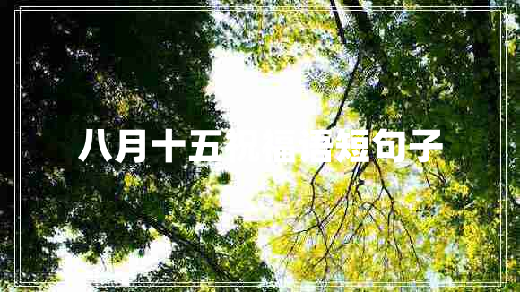 八月十五祝福語短句子