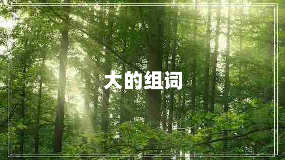 大的組詞 大的組詞