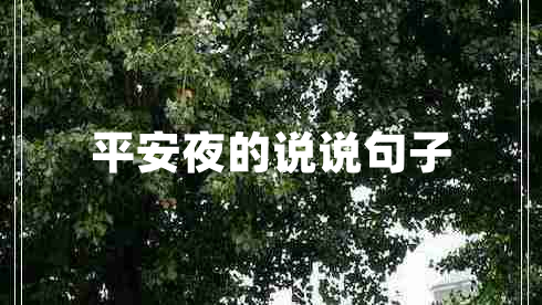 平安夜的說(shuō)說(shuō)句子