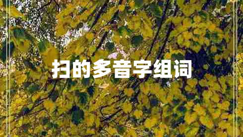 掃的多音字組詞