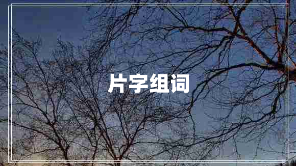 片字組詞 片字組詞