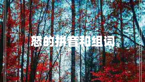 怒的拼音和組詞