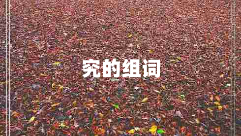 究的組詞 究的組詞