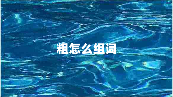 粗怎么組詞