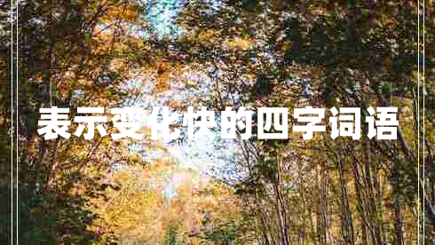 表示變化快的四字詞語