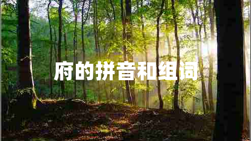 府的拼音和組詞 府的拼音和組詞