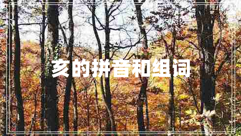 亥的拼音和組詞