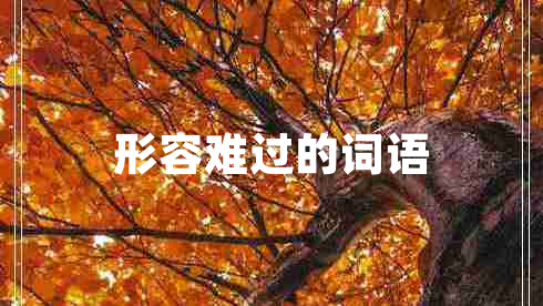形容難過的詞語 形容難過的詞語