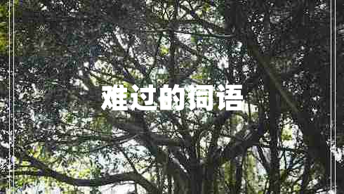 難過(guò)的詞語(yǔ)