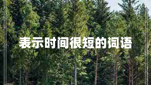 表示時間很短的詞語