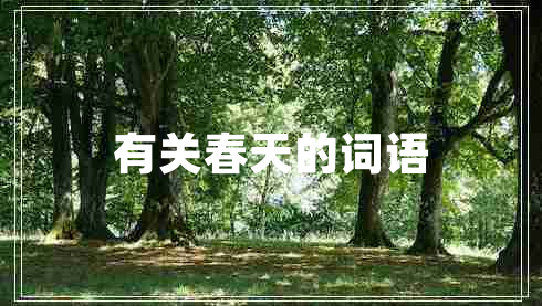 有關(guān)春天的詞語(yǔ) 有關(guān)春天的詞語(yǔ)