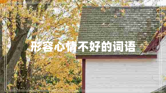 形容心情不好的詞語(yǔ) 形容心情不好的詞語(yǔ)