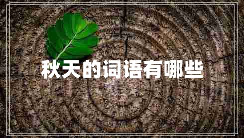 秋天的詞語有哪些