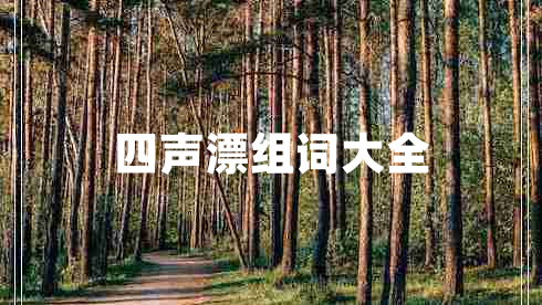 四聲漂組詞大全