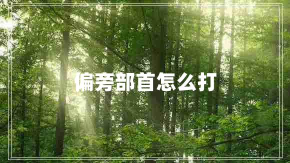 偏旁部首怎么打