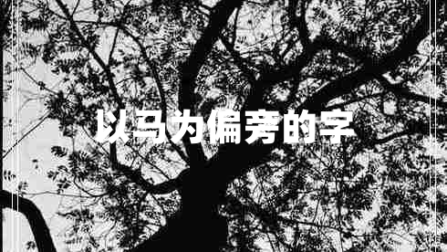 以馬為偏旁的字